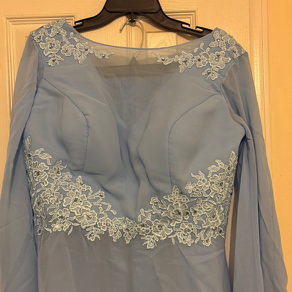 NWOT Light Blue Flutter Sleeve Pantsuit
